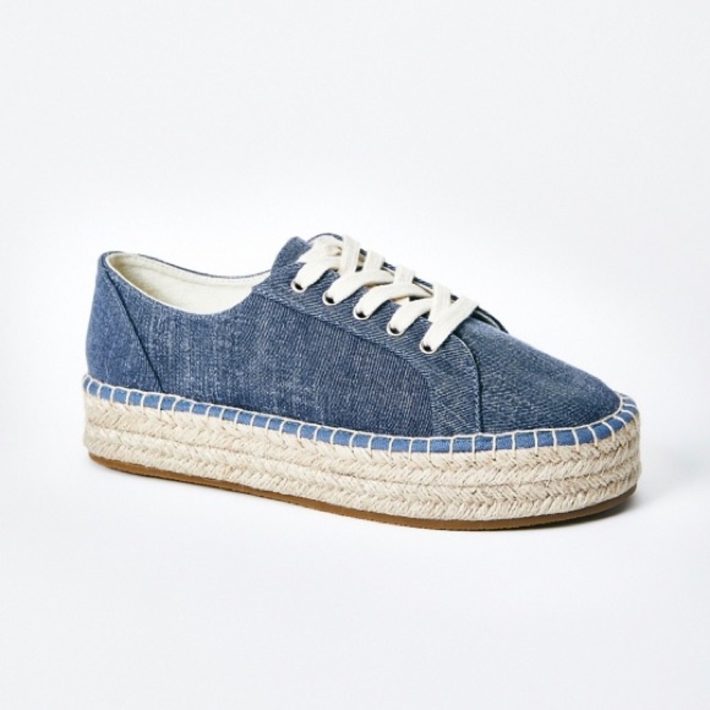 Veva Espadrille Platform Sneaker Chambray Size 8.5